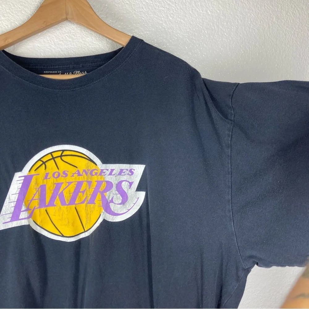 Los Angeles Lakers Mitchell & Ness Tee Shirt XXL Black Yellow Cotton - Picture 4 of 16